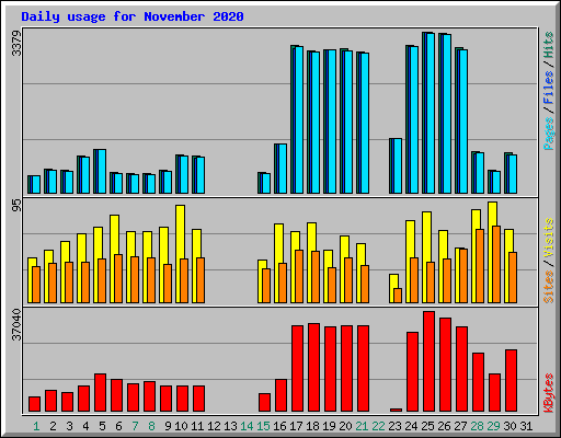 Daily usage for November 2020