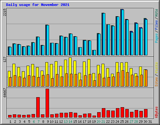 Daily usage for November 2021