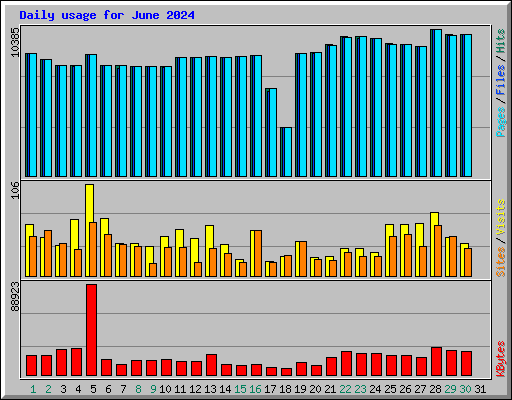 Daily usage for June 2024