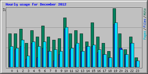 Hourly usage for December 2012