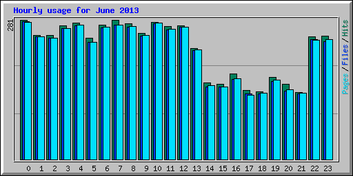 Hourly usage for June 2013