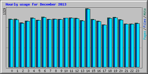 Hourly usage for December 2013