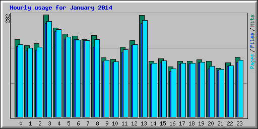 Hourly usage for January 2014
