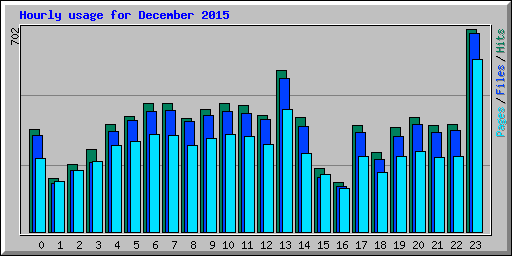 Hourly usage for December 2015