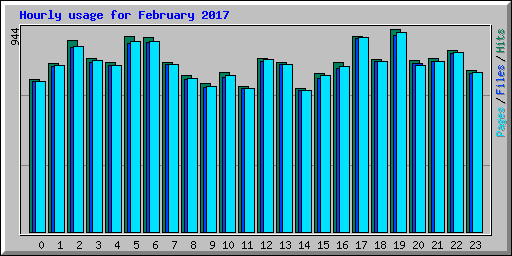 Hourly usage for February 2017