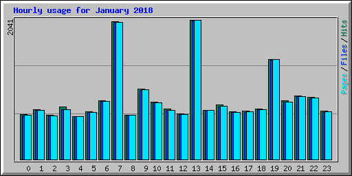 Hourly usage for January 2018