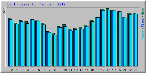 Hourly usage for February 2019