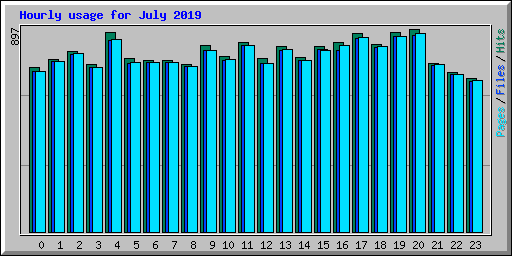 Hourly usage for July 2019