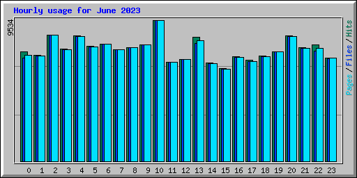 Hourly usage for June 2023