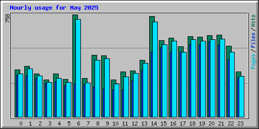 Hourly usage for May 2025